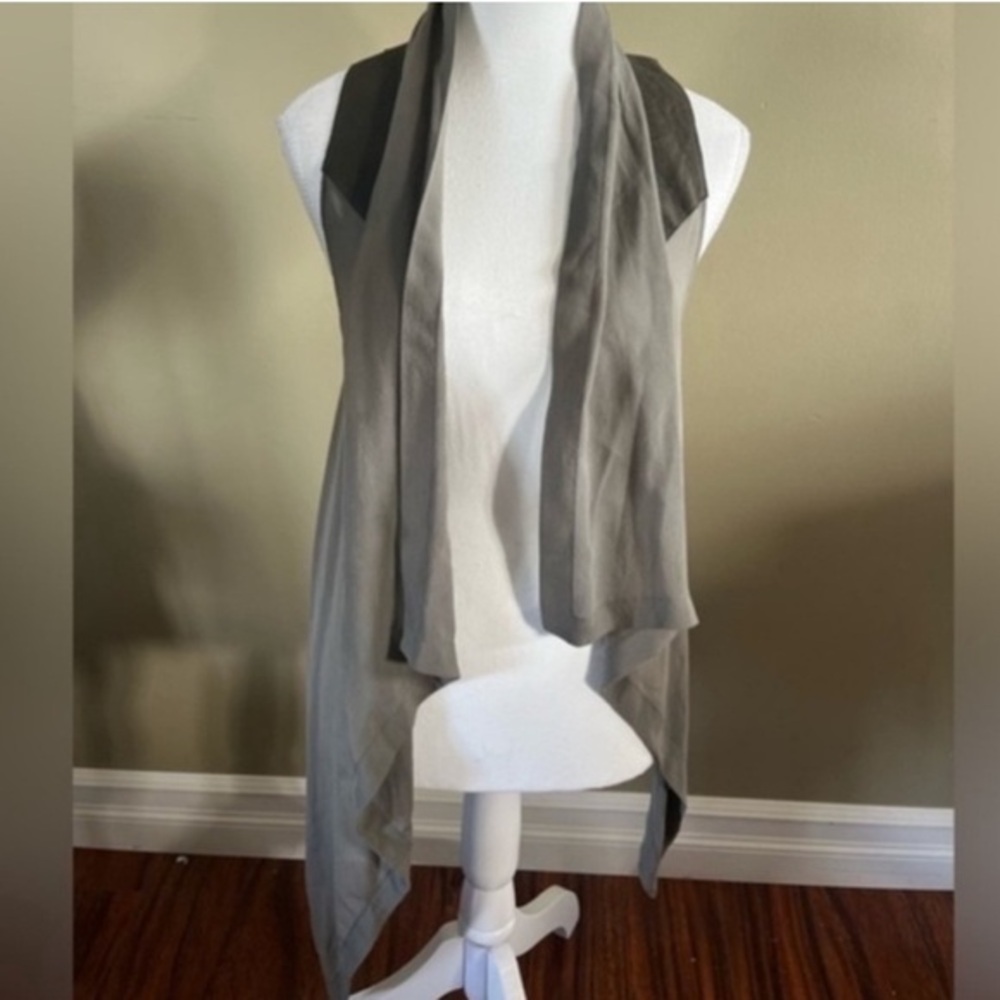 Gothic Helmut Lang Gray and Muted Olive Green Women's Vest